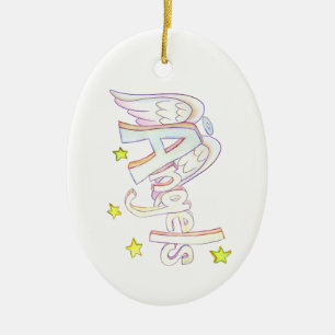 Änglar Ord Art Anpassningsbar Pendant Ornaments Julgransprydnad Keramik