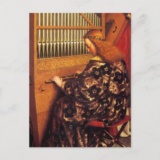 ÄNGLAR PLAYING MUSIC ,Detalj, Parchment Vykort (Framsida)