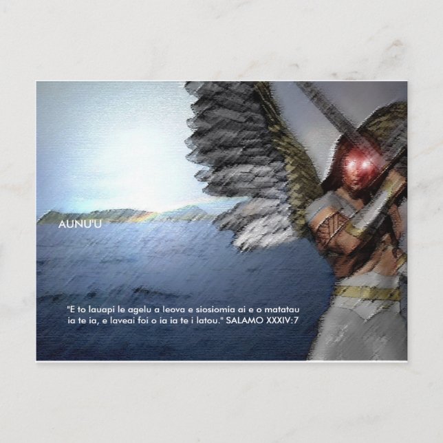 Änglar Protect Aunu'u Vykort (Framsida)