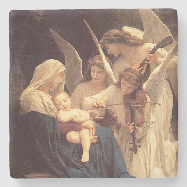 Änglar Sergranat Mary och Jesus Stenunderlägg (Framsidan)