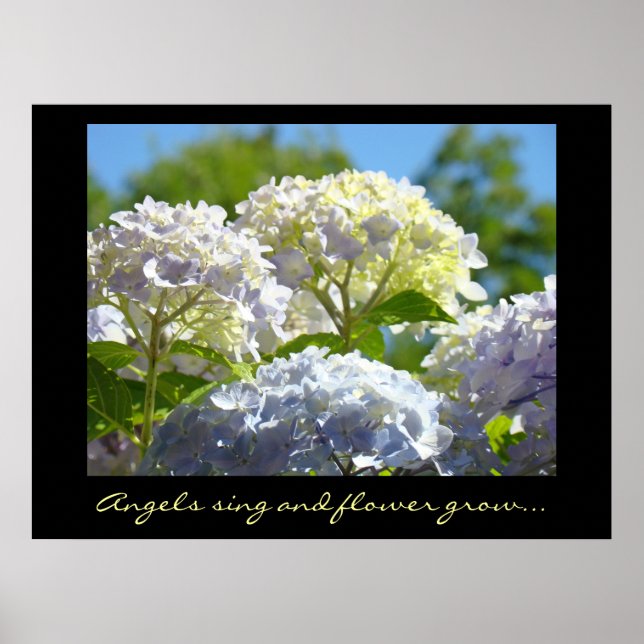 Änglar sjunger och blommor växer konsttryck Blommo Poster (Framsidan)