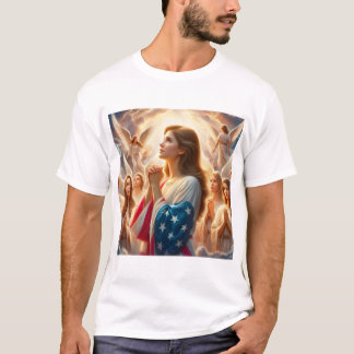 Änglar som ber om America Haiku T Shirt