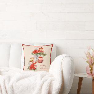 Änglar som dekorerar Julgran Pillow Kudde