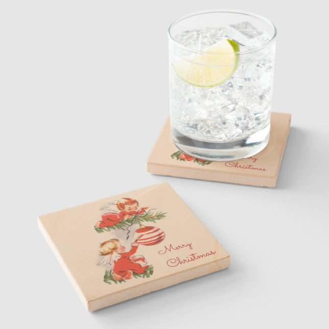 Änglar som dekorerar Julgran Underlägg (Sidan)