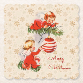 Änglar som dekorerar Julgran Underlägg