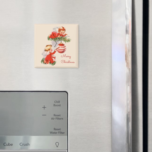 Änglar som dekorerar Julgran Underlägg Magnet (In Situ (Fridge))