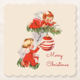 Änglar som dekorerar Julgran Underlägg Papper