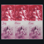 ÄNGLAR SPELAR LYRA ÖVER Rosans NEDLAGDA Jul Presentpapper<br><div class="desc">Fred,  Kärlek, Joy.Konstnärlig och klassisk vattenfärgsmålning i vit sepia, brunt färg,  omformad från 18:e århundradets italienska bra art</div>
