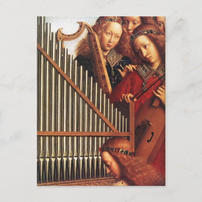 ÄNGLAR SPELAR MUSIK ,detalj, Pergament Vykort (Framsida)