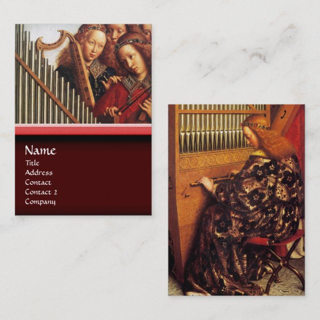 ÄNGLAR SPELAR MUSIK ,detaljer Visitkort (Fram/baksida)