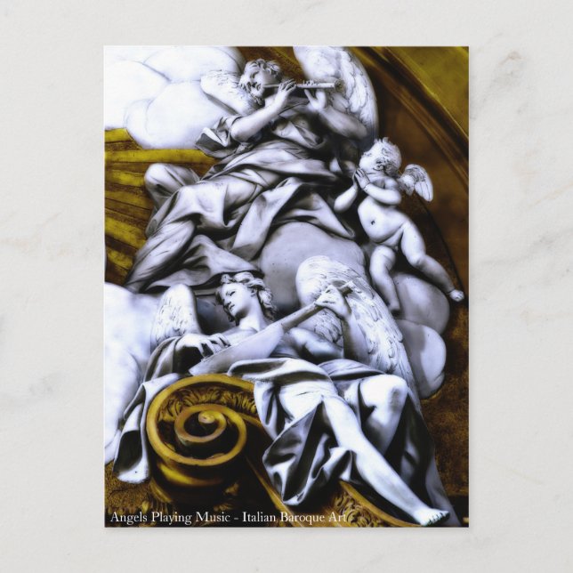 Änglar spelar upp musikvykort vykort (Framsida)