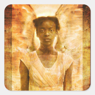 Änglar styrka fyrkantigt klistermärke