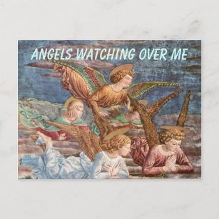 Änglar tittar på vykortet vykort
