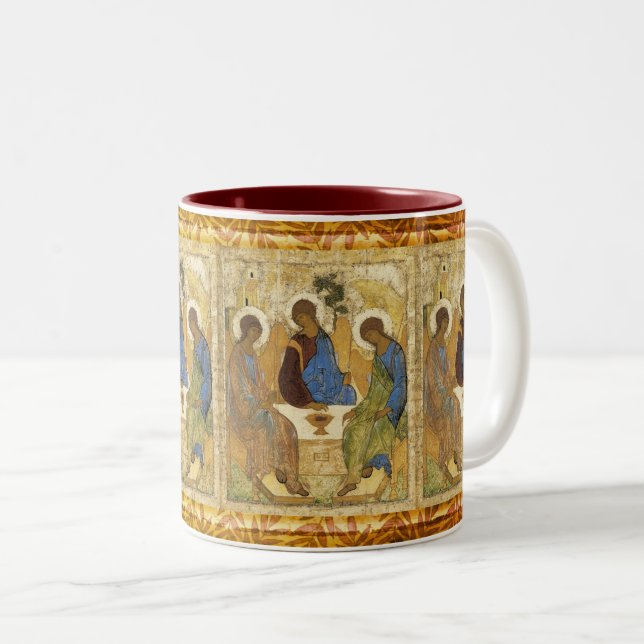 Änglar vid Mamre Trinity Två-Tonad Mugg (Framsida höger)