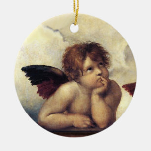 ÄNGLAR / vinterknutor, Clouds Raffaello Sanzio C Julgransprydnad Keramik
