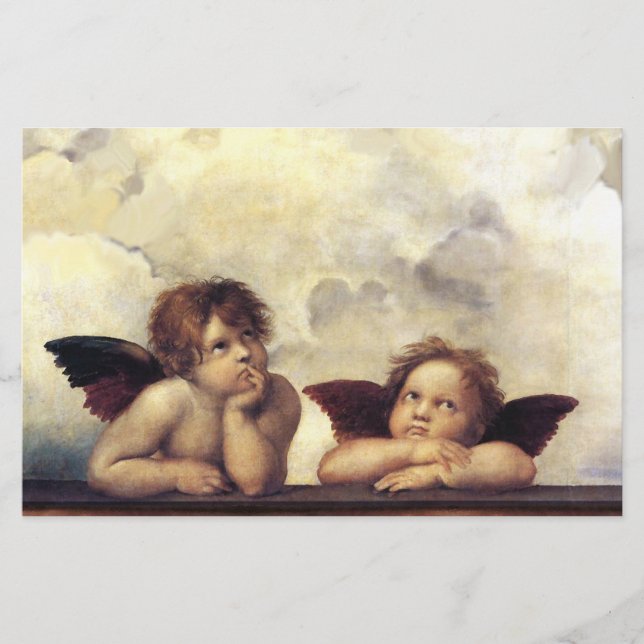 ÄNGLAR / Winged Cherubs ,Clouds Raffaello Sanzio Brevpapper (Framsida)