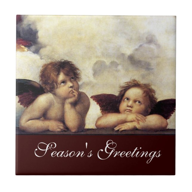 ÄNGLAR / Winged Cherubs,Raffaello Sanzio Kakelplatta (Framsidan)