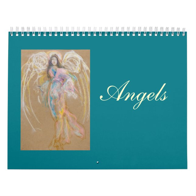 Änglarkalender: Uncropped pastellfärgade Kalender (Omslag)