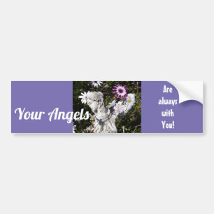 Änglarna är alltid med dig Blommigt Angel Bildekal