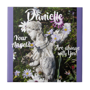 Änglarna är alltid med dig Blommigt Angel Kakelplatta