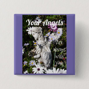 Änglarna är alltid med dig Blommigt Angel Knapp