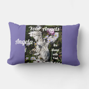 Änglarna är alltid med dig Blommigt Angel Lumbarkudde
