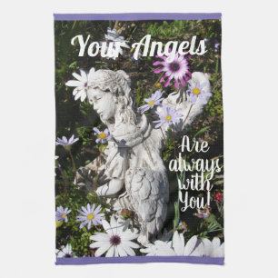 Änglarna är alltid med dig Blommigten blommar Kökshandduk