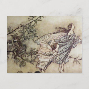 “Änglarnas gräl med fåglarna” av Arthur Rackham Vykort