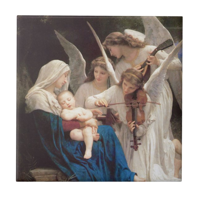 Änglarnas sång (1881) av Bouguereau Kakelplatta (Framsidan)