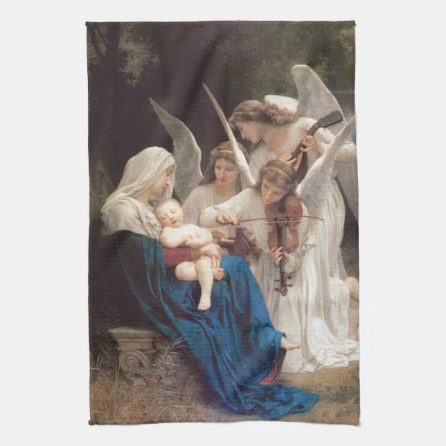 Änglarnas sång (1881) av Bouguereau Kökshandduk (Vertikal)