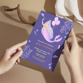 Änglatema elegant födelsedag  inbjudningar