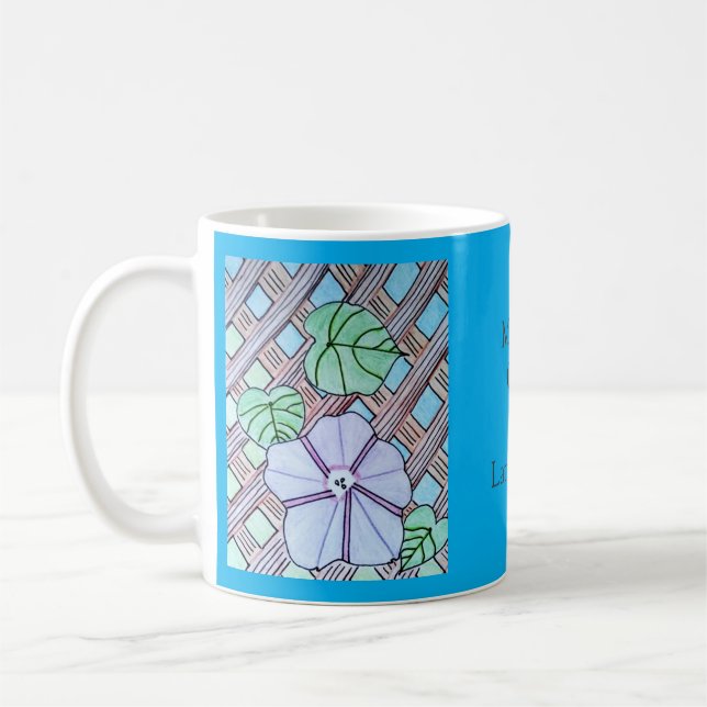 Änglatrumpet i gitterverk kaffemugg (Vänster)