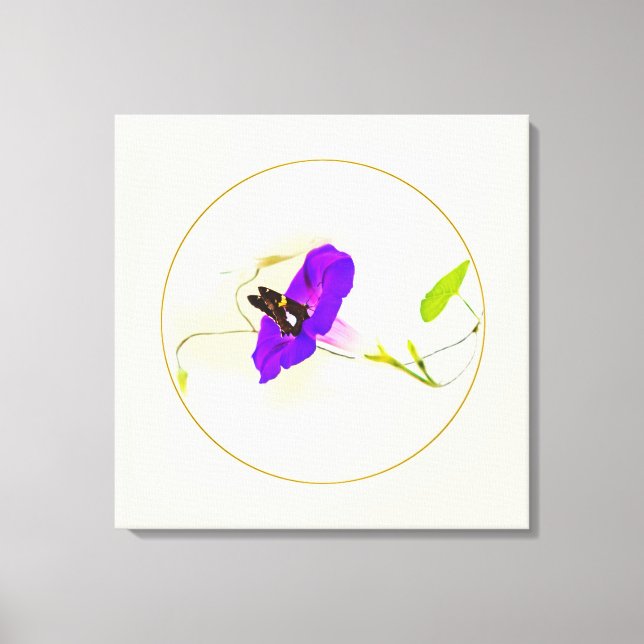 Änglatrumpet och Fjäril Canvastryck (Framsida)