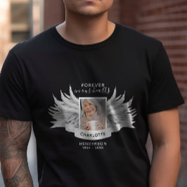 Änglaveingar Foto Kärleksfull Minne Begravning/Min T Shirt