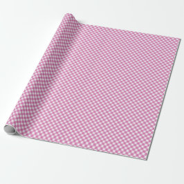 Angled Rosa och White Gingham Presentpapper