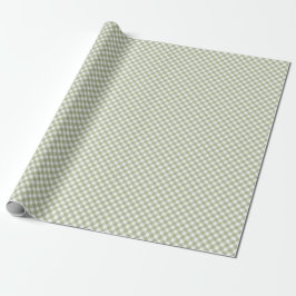 Angled Sage Grönt och White Gingham Presentpapper