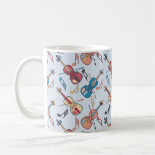 Angled Violin och Musik noter Kaffemugg