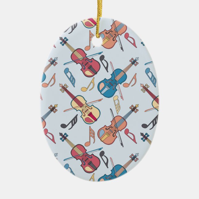 Angled Violins Musik noter Julgransprydnad Keramik (Framsidan)