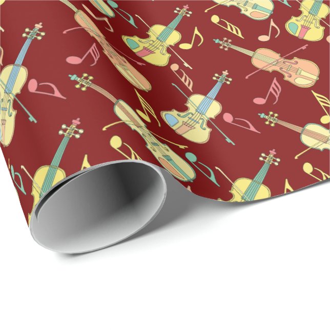 Angled Violins Musik noter Presentpapper (Rullad Hörn)
