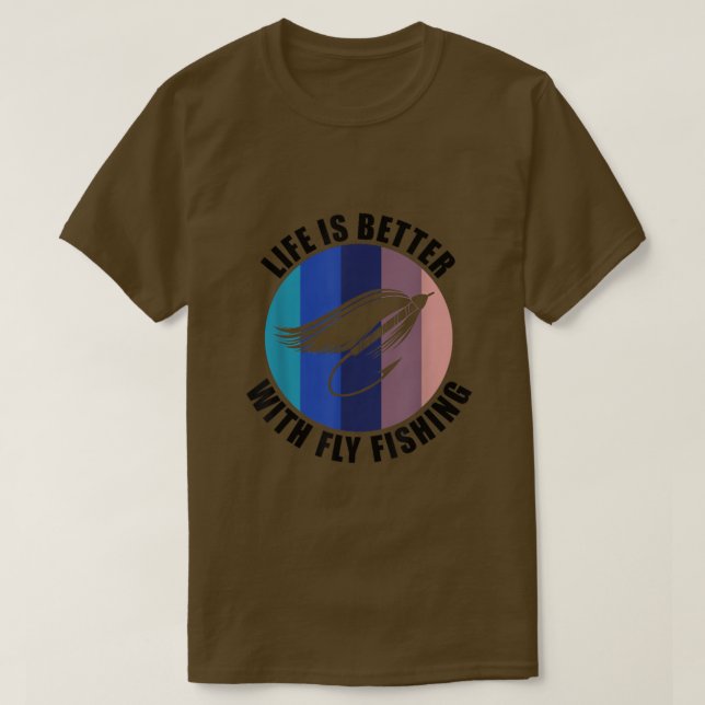 Angler Fisherman Ironic Sstickande Flygfiske  T Shirt (Design framsida)