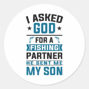 Angler Fishing Far och Son Angling Partners Runt Klistermärke