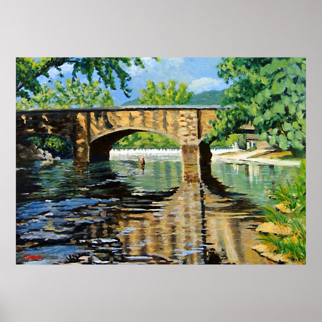 Angler Fishing for Trout Poster (Framsidan)