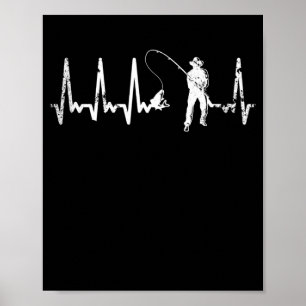 Angler hjärtslagen fiskpuls (ECG-gåva) Poster