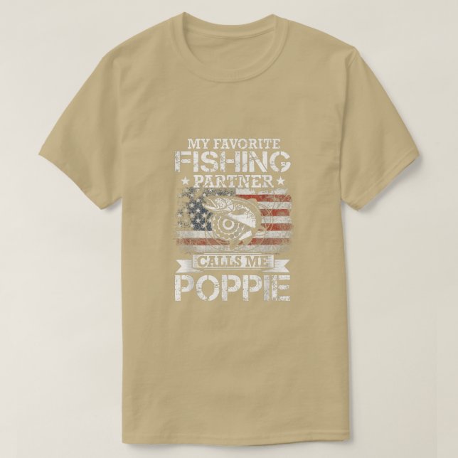 Angler jag min favoritfiskepartner kallar mig Popp T Shirt (Design framsida)