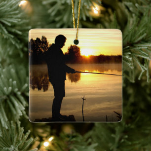 Angler-morgon Julgransprydnad Keramik