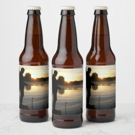 Angler-morgon Ölflaska Etikett