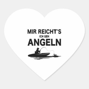 Angler Ord Finny Fishings Memes Fish and Boat Hjärtformat Klistermärke