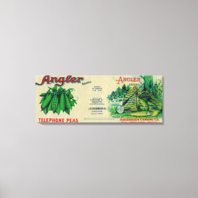 Angler Peas LabelChicago, IL Canvastryck (Framsida)