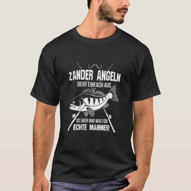 Angler zander fishing looks simply like fishermen t shirt (Framsida)
