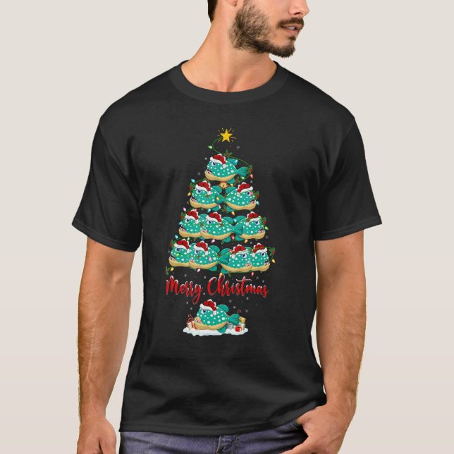 Anglerfish Christmas Tree Lights  Anglerfish Xmas T Shirt (Framsida)
